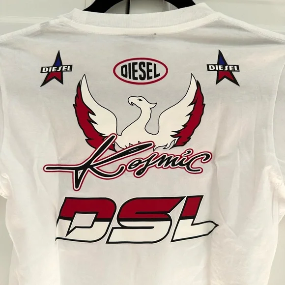 Diesel Cropped Tee with Graphics - Picture 10 of 13